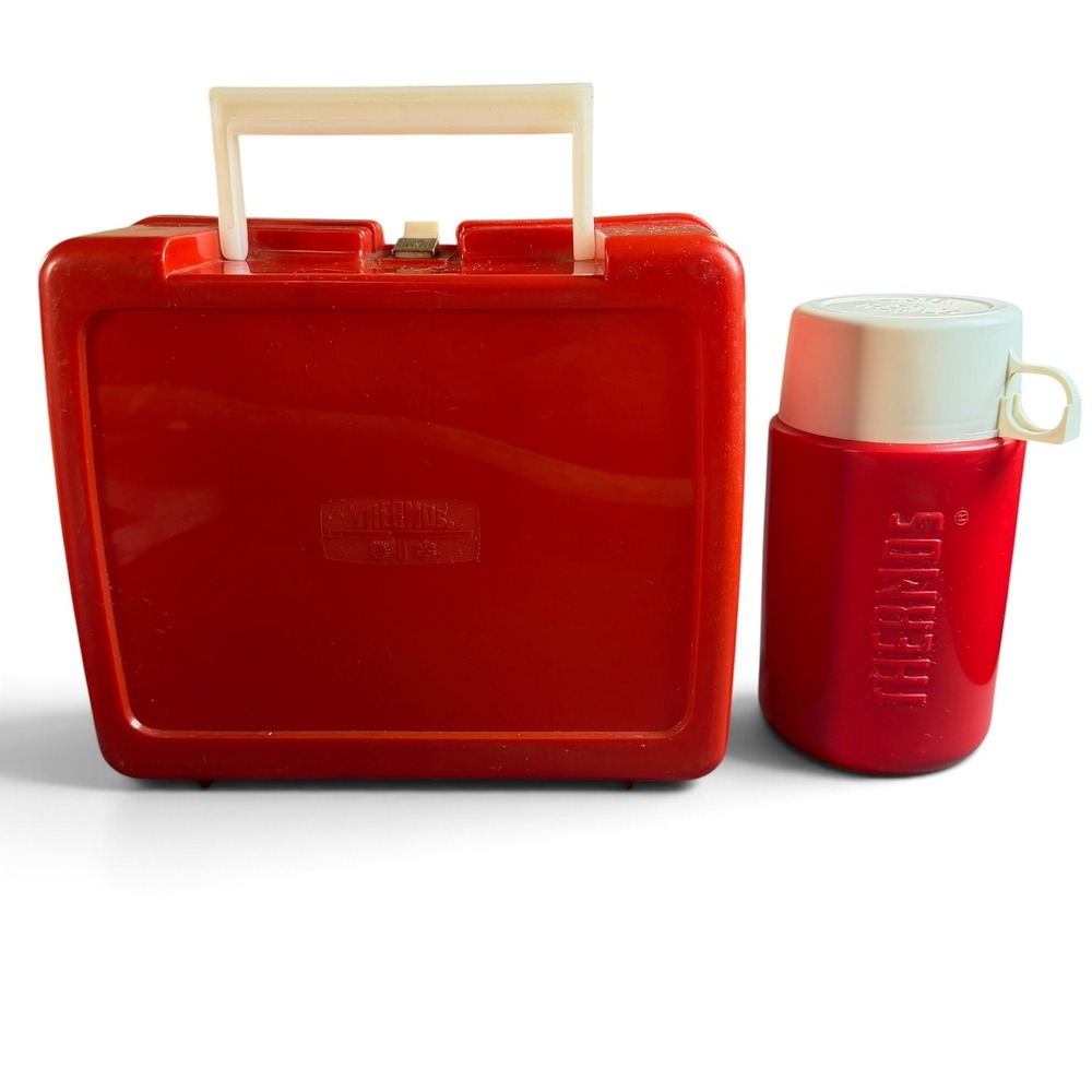 Vintage 1987 ALF Thermos Lunch Box with 10oz Thermos Bottle Red Plastic 80s TV - Picture 2 of 5